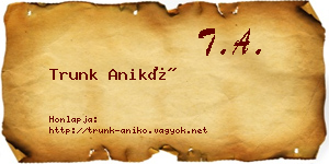 Trunk Anikó névjegykártya