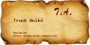 Trunk Anikó névjegykártya