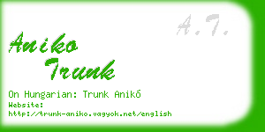 aniko trunk business card